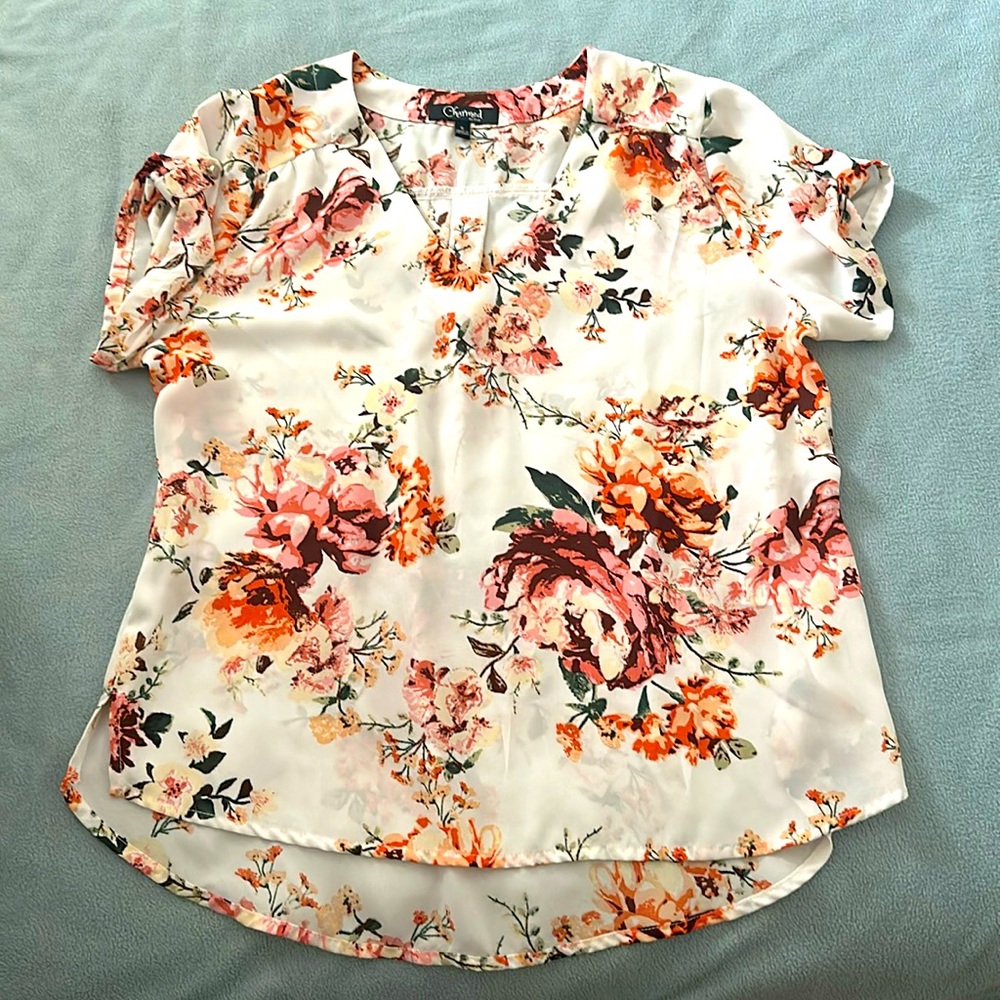 Charmed Floral button sleeved blouse